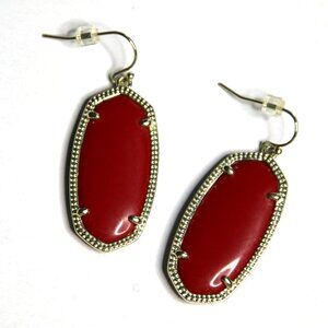 Kendra Scott Elle gold drop earrings in red